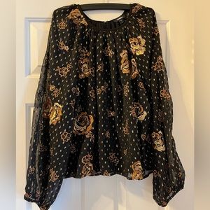 BNWT Express embroidered sequin top